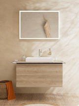 HANSGROHE Xarita E Wandspiegel 800x700 mm mattweiß mit LED-Beleuchtung und IR-Sensor