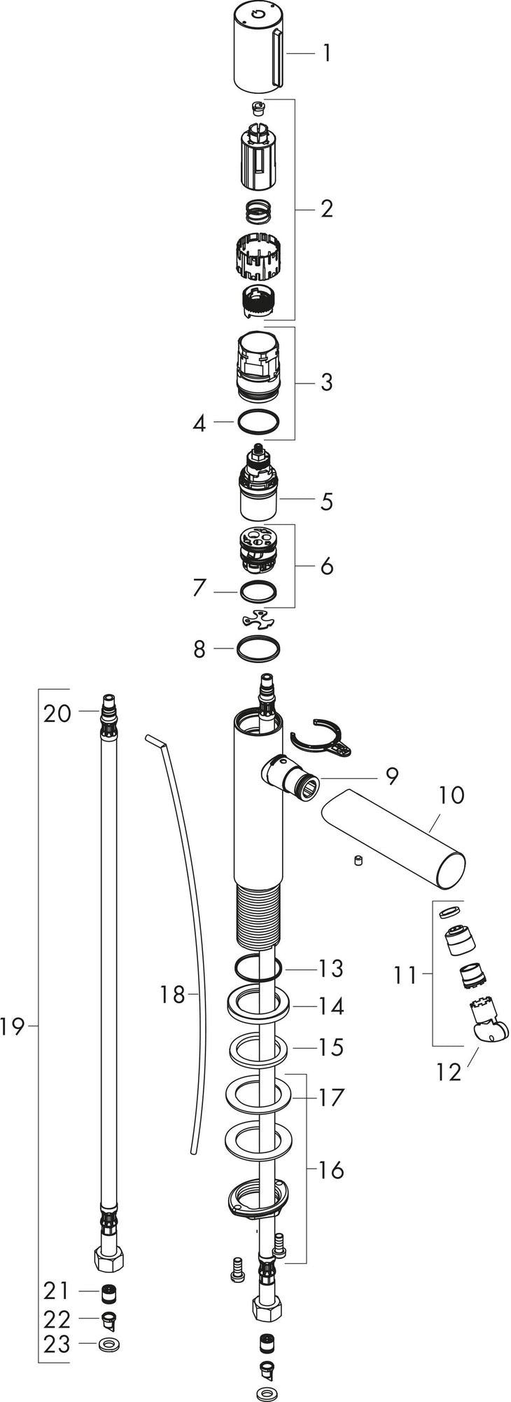AXOR Uno Select-Waschtischmischer 110 mit Zugstangen-Ablaufgarnitur, chrom – Hansgrohe