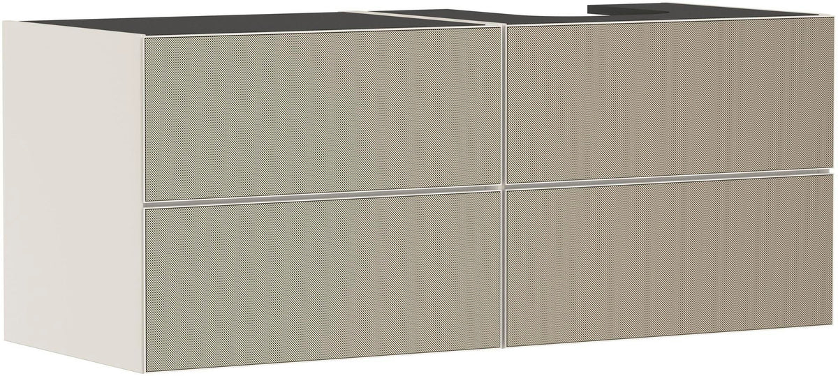 HANSGROHE Xevolos E Waschtischunterschrank 1370 mm mattweiß Eiche dunkel grifflos