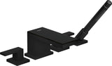 AXOR MyEdition 4-Loch Wannenrandarmatur chrom mit Glasplatte, Stabhandbrause und Secuflex Schlauch