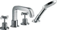 AXOR Citterio 4-Loch Fliesenrandarmatur DN 15 mit Kreuzgriffen und Rosetten in Chrom
