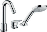 HANSGROHE Logis 3-Loch Einhebel-Wannenrandmischer DN 15 Chrom mit Handbrause