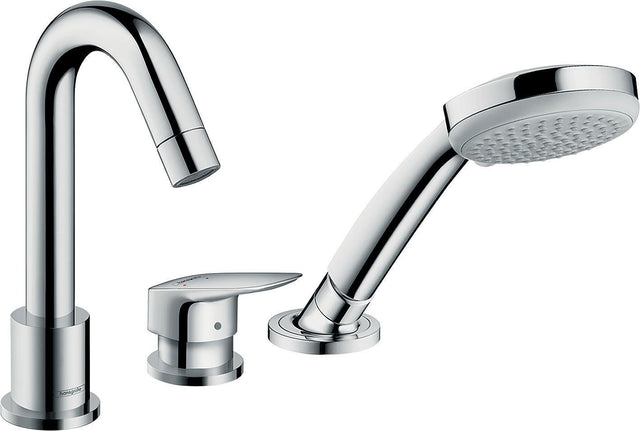 HANSGROHE Logis 3-Loch Einhebel-Wannenrandmischer DN 15 Chrom mit Handbrause