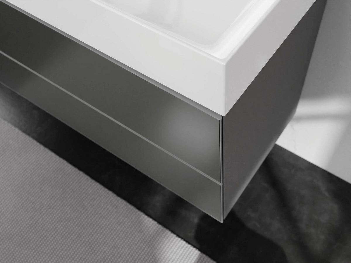 HANSGROHE Xevolos E Waschtischunterschrank 780 mm eiche dunkel mattweiß grifflos