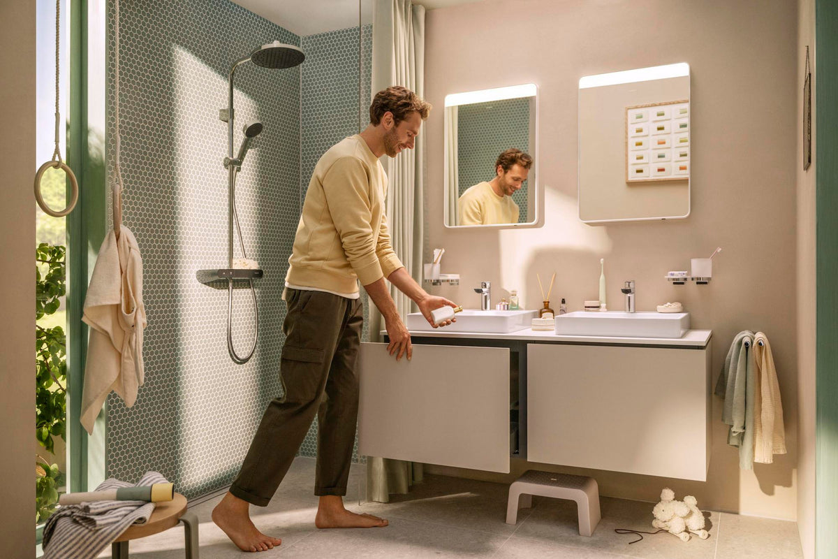 HANSGROHE Xilesa E Waschtischunterschrank 1360 mm, 2 Schubkästen, SoftClose, Wandmontage, MoistureProof