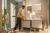 HANSGROHE Konsole Xilesa E 1375x550 mm mit 2 Ausschnitten für Aufsatzwaschtische in Eiche