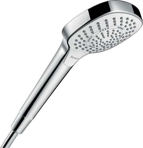 HANSGROHE Handbrause Croma Select E Multi – 3 Strahlarten, Select-Taste, weiß/chrom