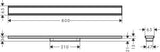HANSGROHE RainDrain Original Duschrinne Fertigset 1200 mm – rahmenloses Design, Edelstahl gebürstet
