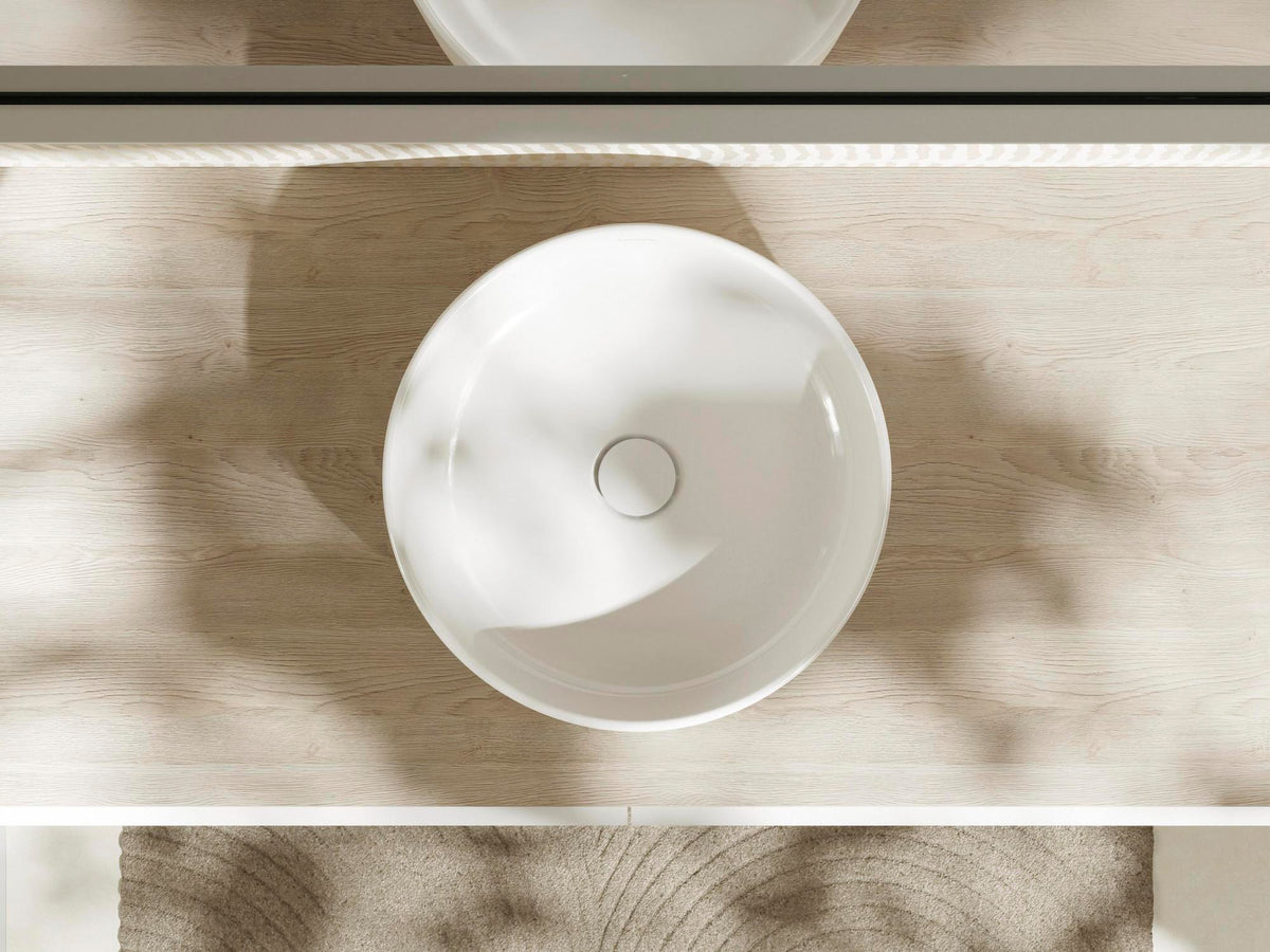 HANSGROHE Xelu Q Konsole 1360 mm weiß hochglanz mit 2 Ausschnitten ohne Hahnloch