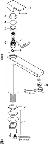 Hansgrohe VERNIS Shape 190 Einhebel-Waschtischmischer mit Zugstangen-Ablaufgarnitur, Chrom