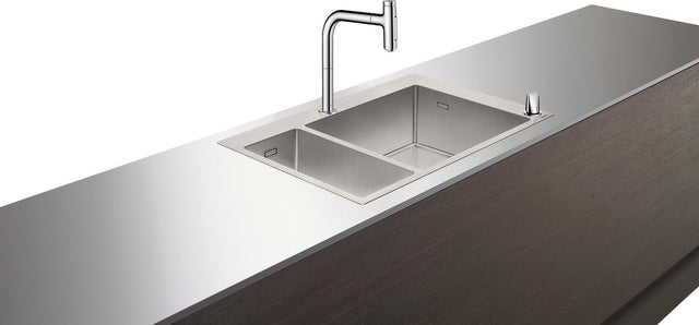 HANSGROHE Spülencombi SELECT 180 x 450 C71-F655-09 – Edelstahl-Spülset mit Armatur und Select-Technologie