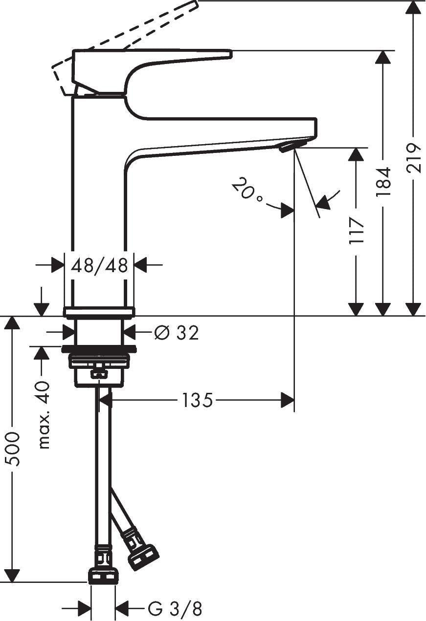 HANSGROHE Metropol Einhebel-Waschtischmischer 110 mit Push-Open Ablaufgarnitur, chrom
