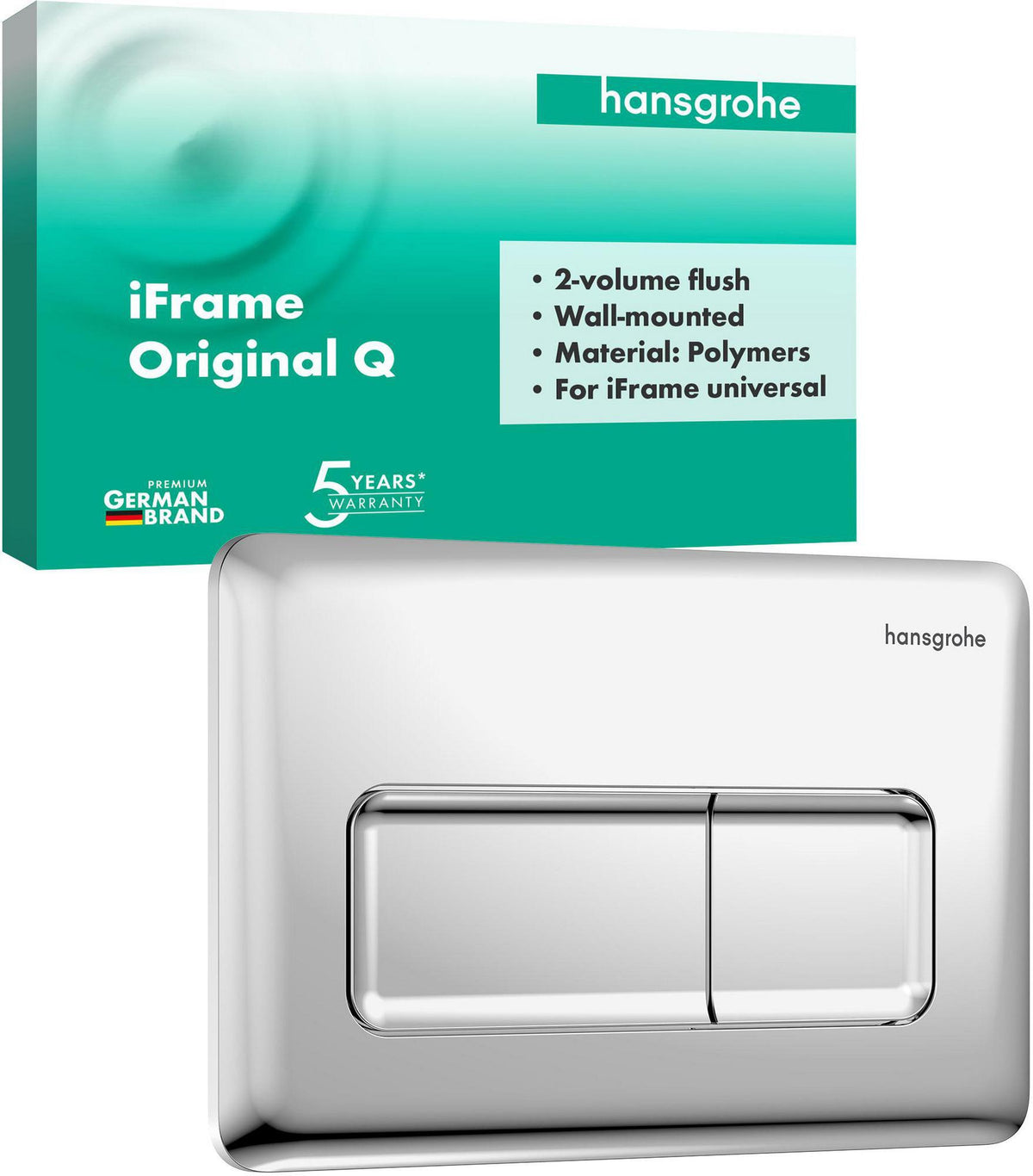 Hansgrohe iFrame Original Q Betätigungsplatte mit 2-Mengen-Spülung in Chrom