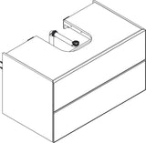 HANSGROHE Xevolos E Waschtischunterschrank 980 mm mattweiß/eiche dunkel grifflos PushOpen