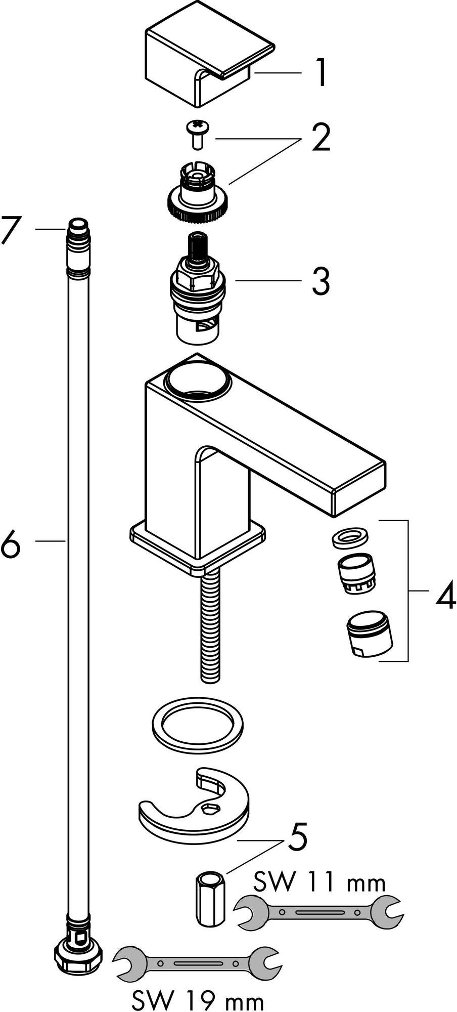 HANSGROHE Standventil VERNIS Shape 70 Chrom – Hebelgriff, Kaltwasser, ohne Ablaufgarnitur