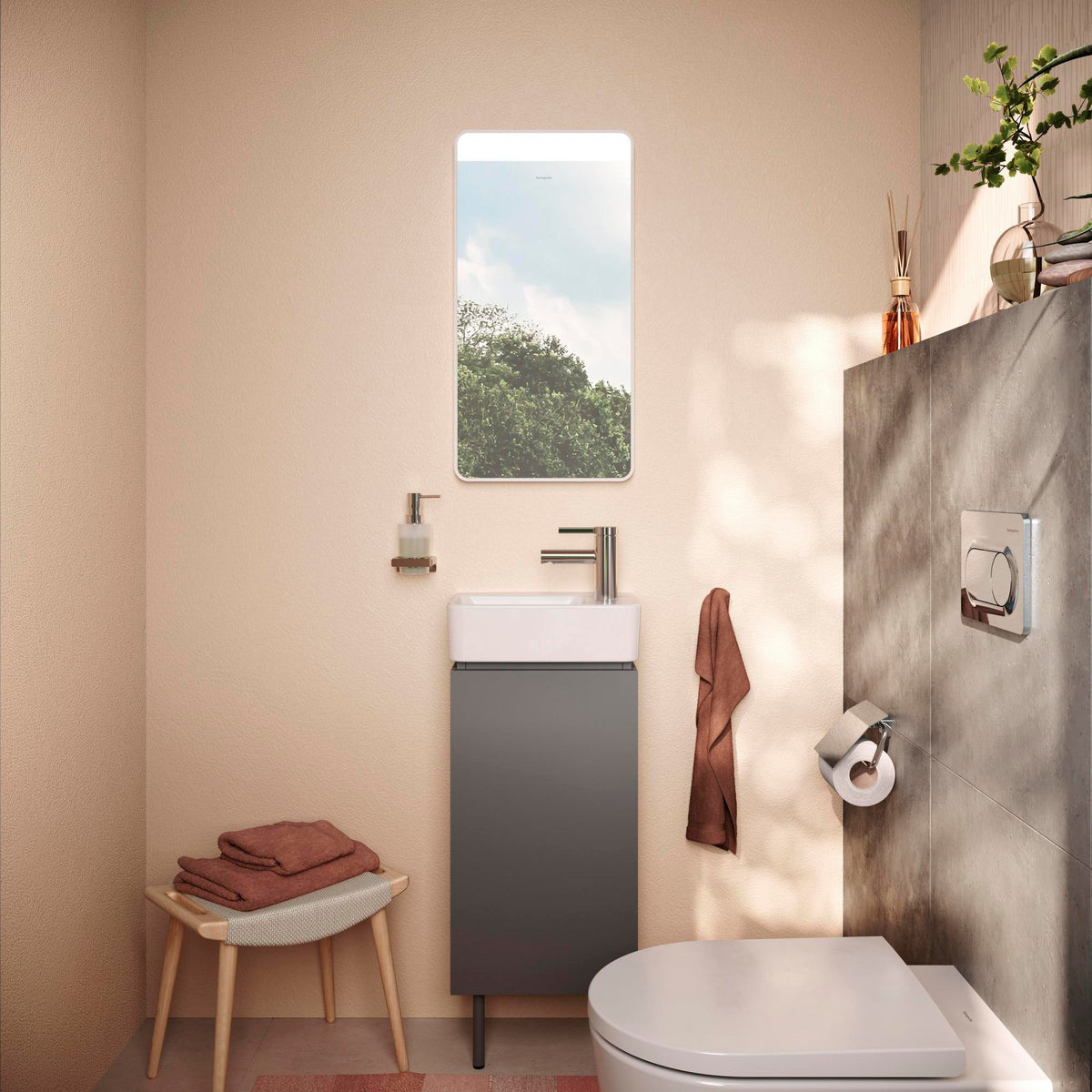 HANSGROHE Xilesa E Waschtischunterschrank 340x240mm, Türanschlag links, MoistureProof