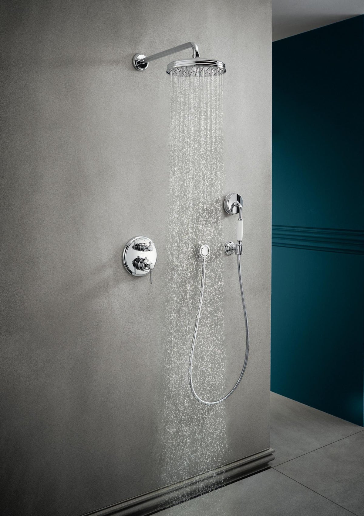 AXOR MONTREUX Handbrause 1jet DN 15 Chrom – 100 mm RainAir Strahl, QuickClean Antikalk