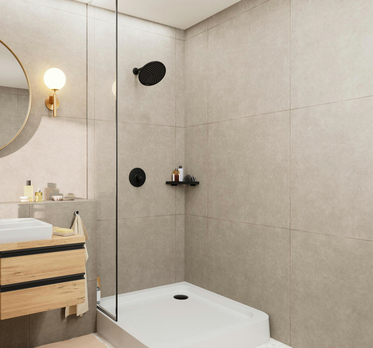 HANSGROHE Kopfbrause Crometta S 240 mattschwarz 1 Jet Rain Decken- oder Wandmontage