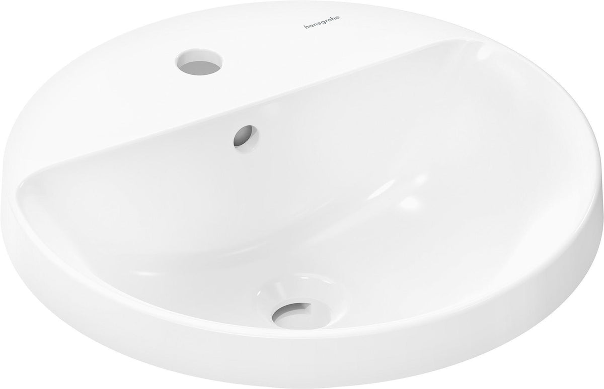 HANSGROHE Einbauwaschtisch Xuniva S 450x450mm weiß mit Hahnloch und Überlauf
