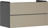 HANSGROHE Xevolos E Waschtischunterschrank 980 mm Eiche Dunkel Mattweiß mit PushOpen und SoftClose