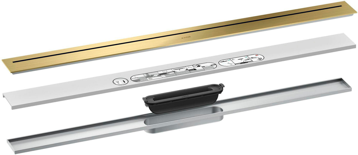 AXOR Drain Fertigset Duschrinne 900 mm chrom – Komplettset mit Dryphon