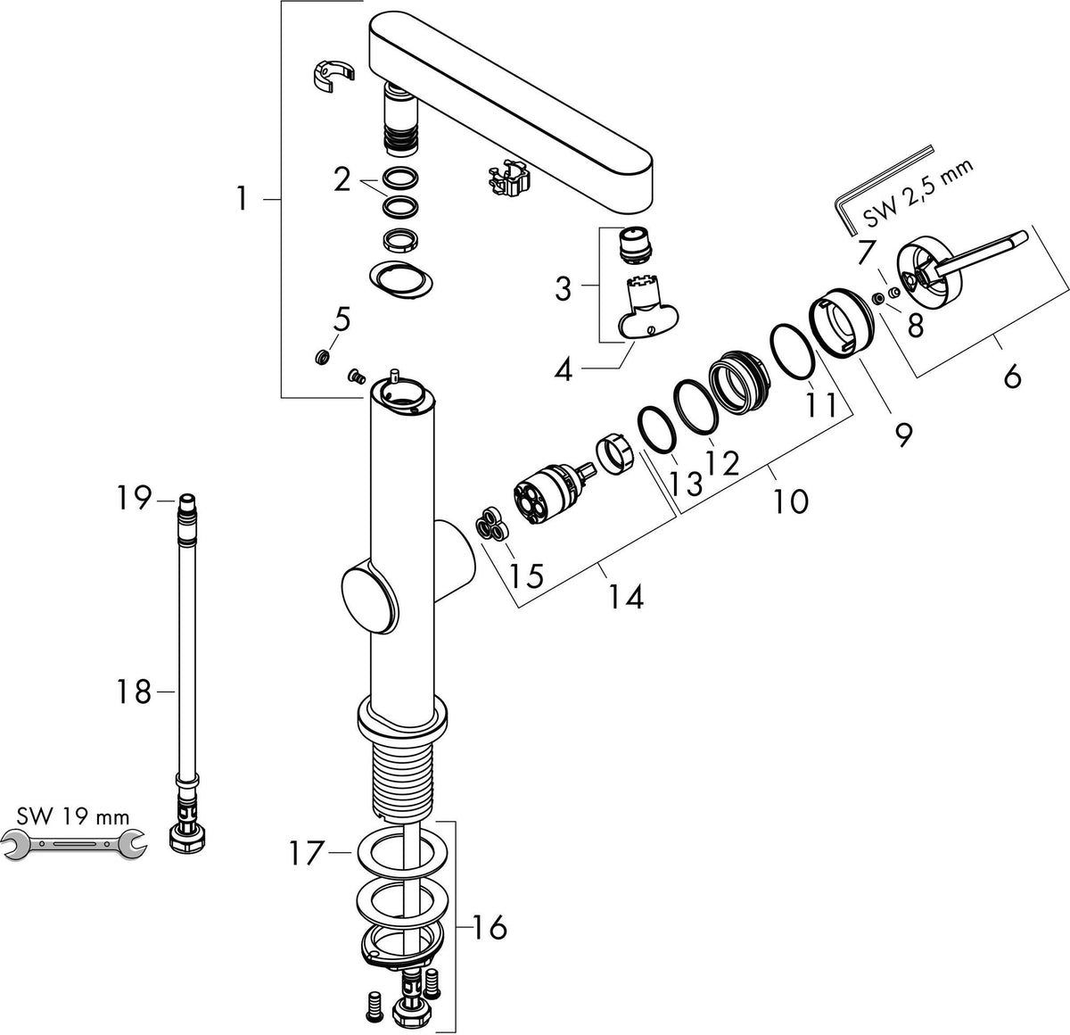 HANSGROHE Finoris 230 Einhebel-Waschtischmischer mit Push-Open Ablaufgarnitur, chrom