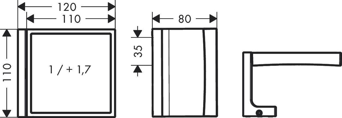AXOR Universal Rasierspiegel polished nickel – neigbar, 1-fach/1,7-fach Vergrößerung