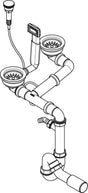 HANSGROHE HG Ablaufgarnitur automatisch für Doppelbecken S41 – Komfortable Bedienung