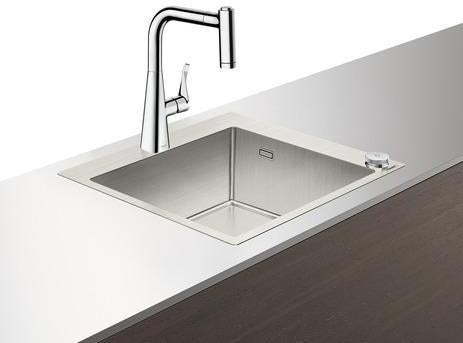 HANSGROHE Spülencombi SELECT 450 C71-F450-01 – Edelstahl-Optik mit Metris Select Armatur