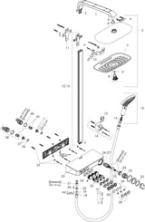 HANSGROHE Showerpipe RAINDANCE SELECT E 300 3jet ST DN 15 chrom – Duschsystem mit Thermostat ShowerTablet Select 300