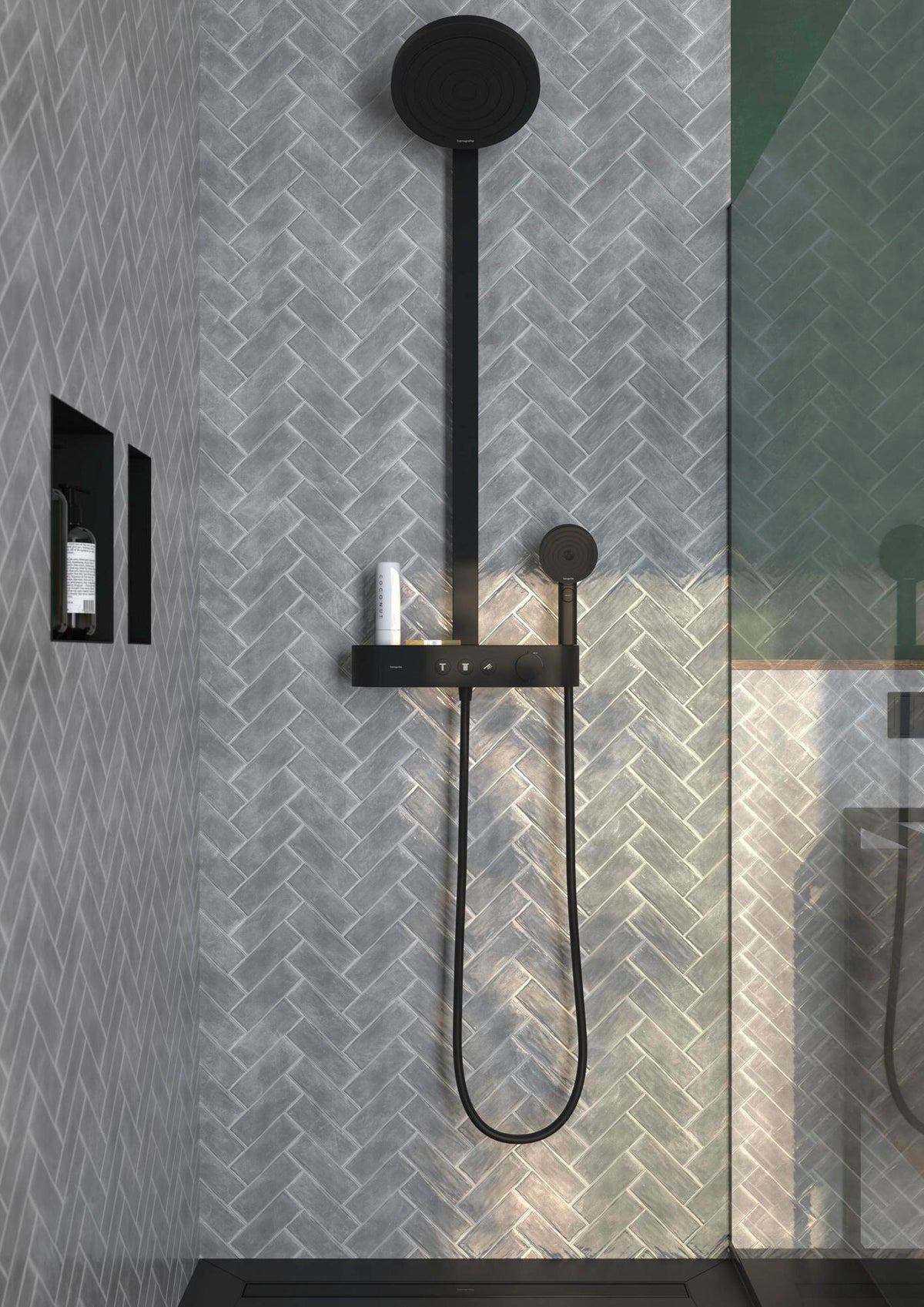 HANSGROHE Showerpipe Pulsify 260 2jet mit Brausethermostat – Chrom, PowderRain & CoolContact