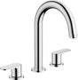 HANSGROHE VERNIS Blend 3-Loch-Waschtischarmatur mit Zugstangen-Ablaufgarnitur – Chrom