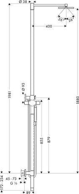Duschsäule AXOR STARCK von HANSGROHE – Thermostat, 240 mm Kopfbrause, chrom