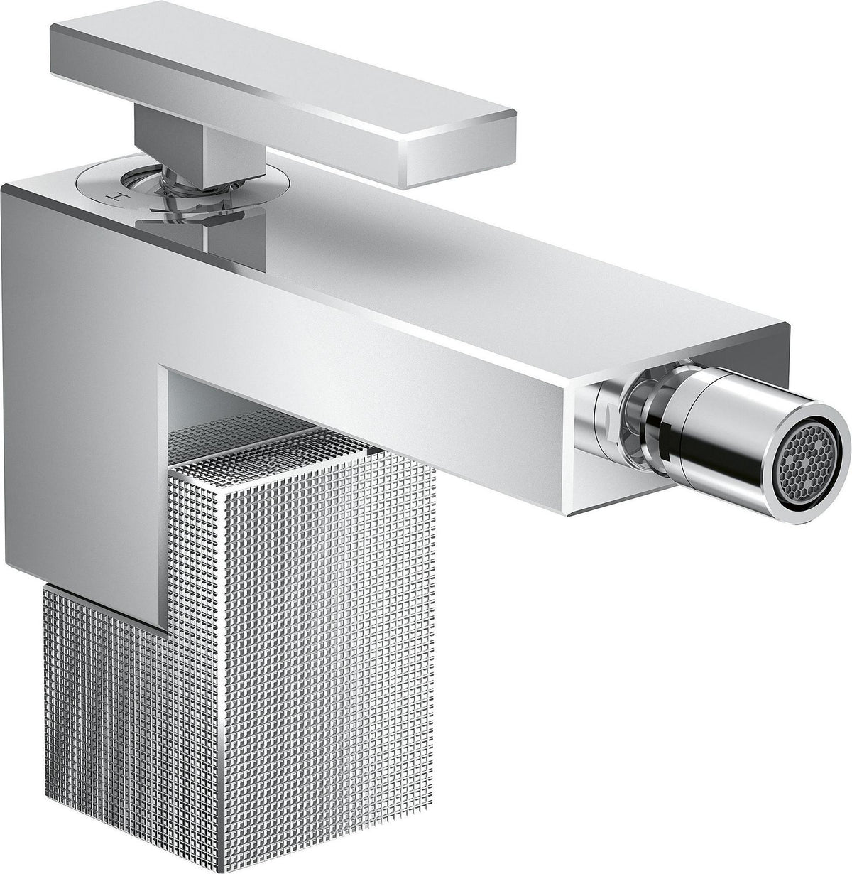 AXOR Edge Einhebel-Bidetmischer Diamantschliff chrom mit Push-Open Ablaufgarnitur