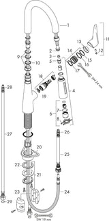 HANSGROHE Talis S 160 Einhebel-Küchenmischer mit Ausziehbrause, Chrom