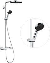 HANSGROHE Showerpipe Pulsify S Puro 1jet mit EcoSmart-Thermostat, chrom – 260 mm Kopfbrause