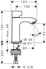 HANSGROHE Metris 100 Standventil Chrom – Kaltwasser, ComfortZone, 5 l/min, DN15