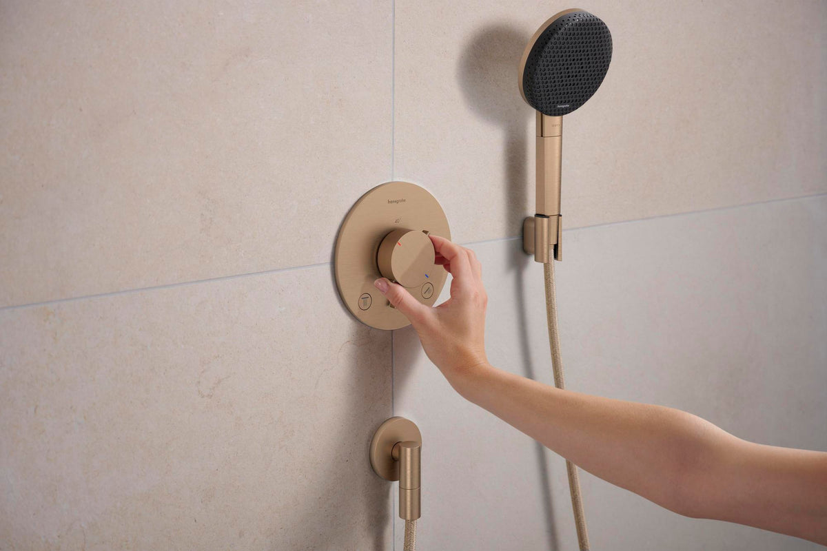 Hansgrohe FixFit Fine S Wandanschluss mit Rückflussverhinderer, 1/2 Zoll, schwarz
