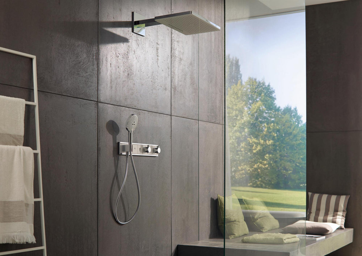HANSGROHE RainSelect Fertigmontageset Thermostat mit Brausehalter für 4 Verbraucher, Chrom