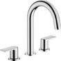 HANSGROHE VERNIS Shape 3-Loch-Waschtischarmatur mit Zugstangen-Ablaufgarnitur, Chrom