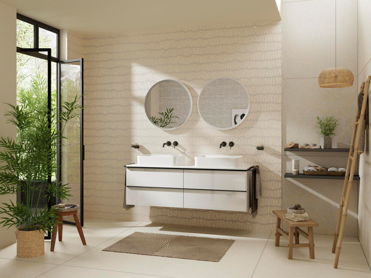 HANSGROHE Xarita S Wandspiegel 700x700 mm mattweiß mit LED-Beleuchtung und IR-Sensor