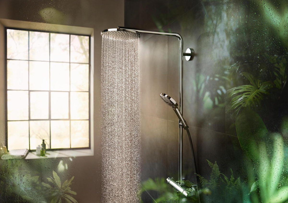HANSGROHE Raindance Select S Showerpipe mit Thermostat Ecostat Comfort – 240 mm Kopfbrause, Chrom