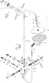 HANSGROHE Showerpipe Croma Select 280 Air mit Thermostat – Chrom, 1 Strahl, 280 mm Kopfbrause
