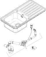 HANSGROHE Einbauspüle S41 400 mit Abtropffläche – Edelstahl, reversibel, flächenbündig