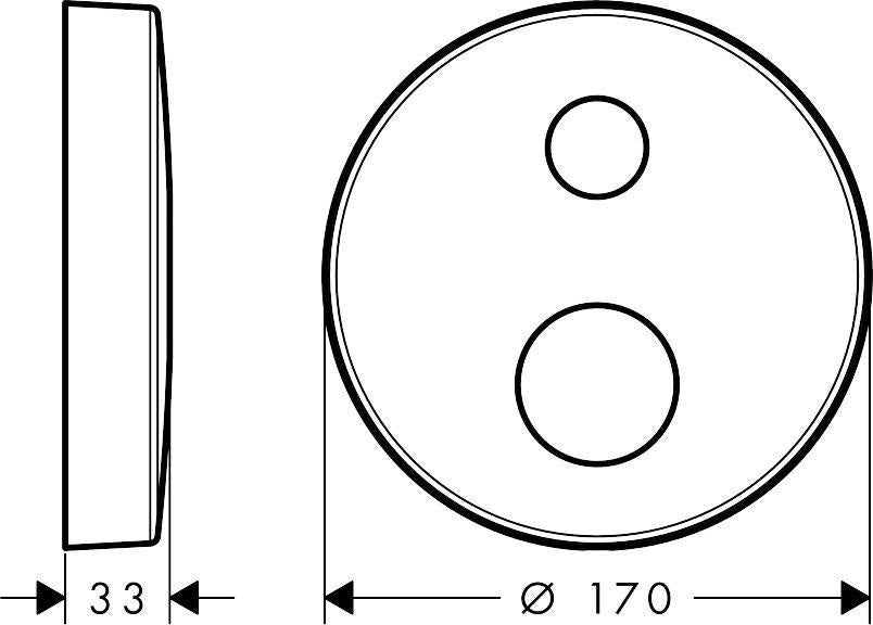 AXOR Verlängerungsrosette rund 2-Loch Chrom 170 mm für geringe Einbautiefe