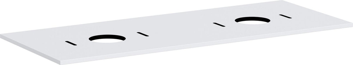 HANSGROHE Xilesa E Konsole 1375 mm Eiche mit 2 Ausschnitten für Aufsatzwaschtische