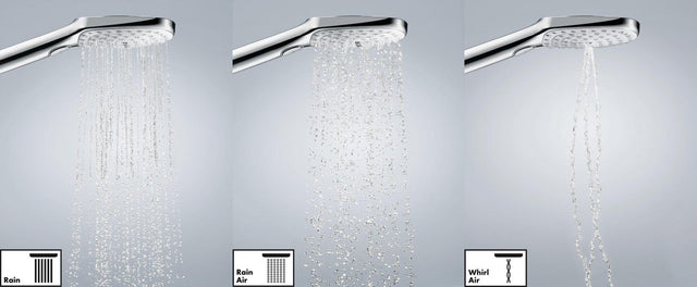 Handbrause RAINDANCE SELECT E 120 3jet von HANSGROHE – 3 Strahlarten, EcoSmart, QuickClean