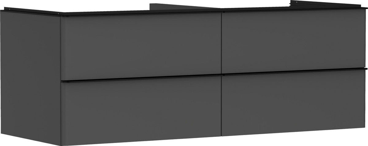 HANSGROHE Xelu Q Waschtischunterschrank 1360 mm weiß hochglanz, 4 Schubkästen, Griffleiste chrom