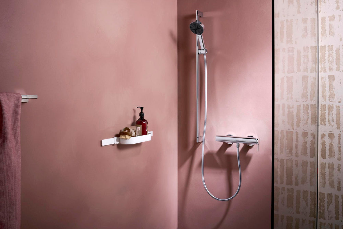 Hansgrohe WallStoris Handtuchhaken breit, 2 Stück, mattschwarz – zum Klicken auf Wandleiste