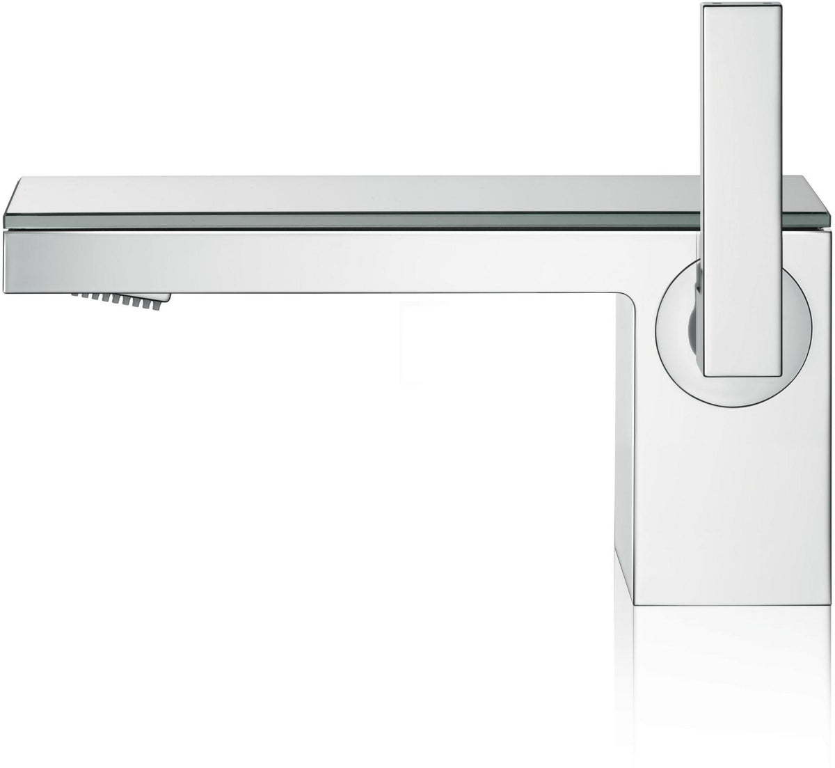 AXOR MyEdition Waschtischmischer 70 mit Glasplatte und Push-Open Ablaufgarnitur von Hansgrohe – chrom